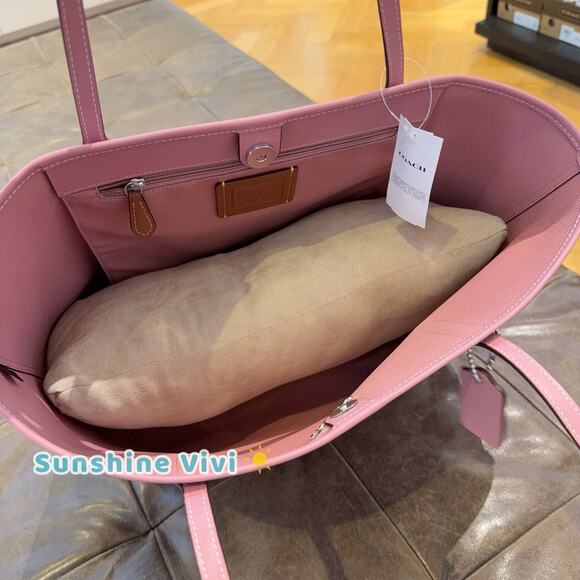 NWT Coach City Tote Bag In Signature Canvas CAL49 Dusty Pink - Picture 4 of 13